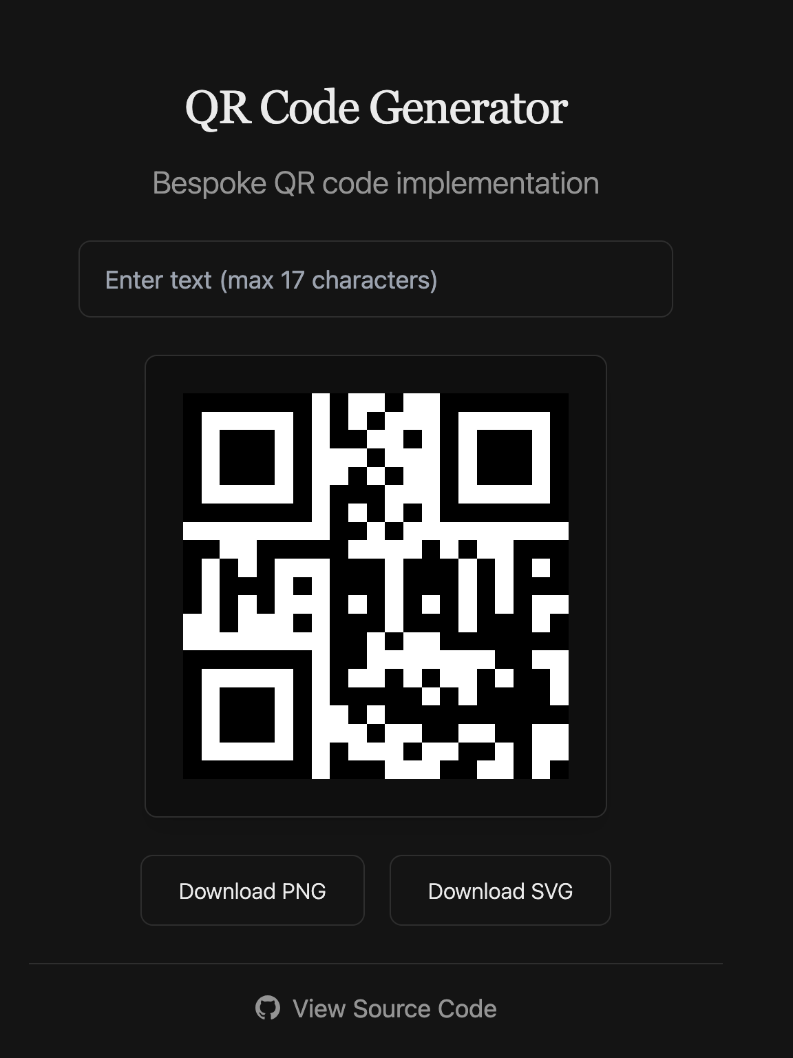 QR code generator showing the custom styling